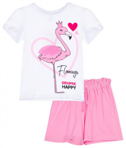 Playtoday Комплект для девочек Flamingo kids girls (футболка  шорты) 12322130
