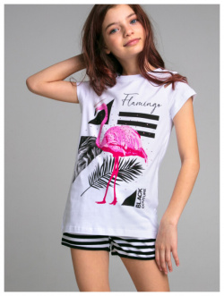 Playtoday Комплект для девочек Flamingo couture tween girls (футболка  шорты) 12321443