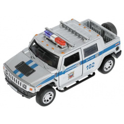 Технопарк Машина металлическая со светом и звуком Hummer H2 Pickup Полиция 12 см HUM2PICKUP 12SLPOL SR