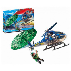 Playmobil Игровой набор Полицейский вертолет Погоня с парашютом 70569
