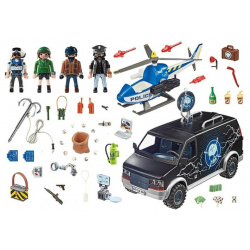Playmobil Игровой набор Погоня на вертолете за беглецами в фургоне 70575