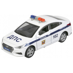Технопарк Машина металлическая Hyundai Solaris Полиция 12 см SOLARIS2 12POL WH