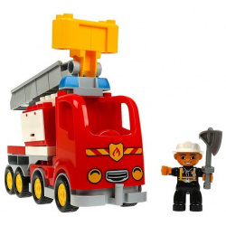 Конструктор Город мастеров большие кубики Пожарная машина (30 деталей) 10015 GK