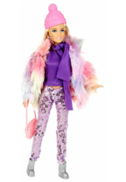 Карапуз Кукла София одета в меховую шубку  розовую шапочку и брюки 29 см 66001 W28 S BB