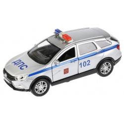 Технопарк Машина металлическая со светом и звуком Lada Vesta SW Cross Полиция 12 см P SL