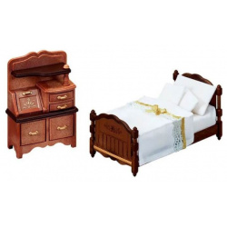 Sylvanian Families Классические коричневые кровать и комод 2075