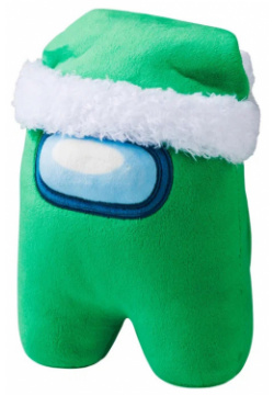 Мягкая игрушка Among Us 3 серия в зеленой шапке 13 см AU7310B