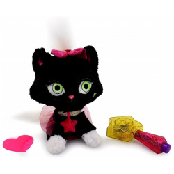 Мягкая игрушка Shimmer Stars Плюшевый Черный Котенок со светящимися блестками 20 см S21305