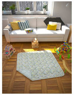 Игровой коврик AmaroBaby детский стёганный Лесные жители 115х115 см 