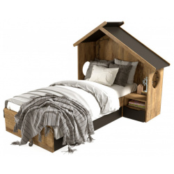 Подростковая кровать ABC King Домик с тумбой без мягкой спинки левая H 177 160 1 L