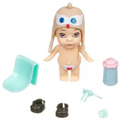 Bondibon Игровой набор OLY Кукла в бутылочке шапочке ушанке с животным и аксессуарами ВВ3857