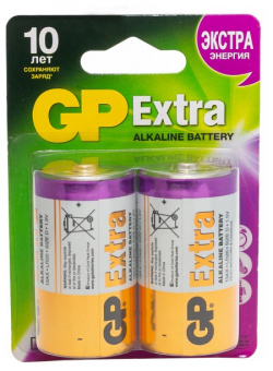 GP Batteries Батарейки D (LR20) 2 шт  13AXNEW 2CR2 _20/160
