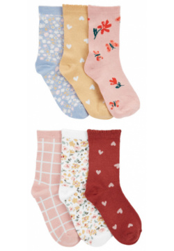 Carters Набор из 6 пар носков для девочки 2O059310 