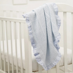 Одеяло Baby Nice (ОТК) вязаное с рюшами 80х100 см K015