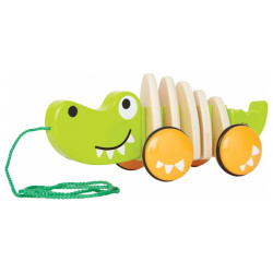 Каталка игрушка Hape Крокодил Е0348 Очаровательный крокодильчик станет любимой