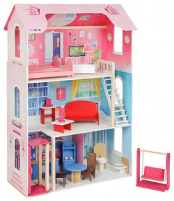 Paremo Деревянный кукольный домик Муза с мебелью и качелями (16 предметов) PD315 01