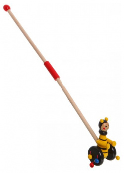 Каталка игрушка Bondibon Пчелка с ручкой ВВ1110