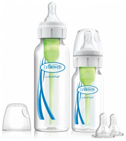 Бутылочка Dr Browns Набор антиколиковых бутылочек с узким горлышком 2 шт  1x250 мл 1x120 SB02005
