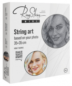 Набор RingString Mini для создания картины нитью по своему фото  размер 35х35 см
