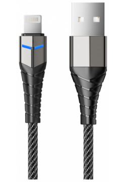 Кабель Accesstyle AL24 F100LED USB Lighting 1м Black Gray 