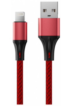 Кабель Accesstyle AL24 F200M USB Lighting 2м Red 