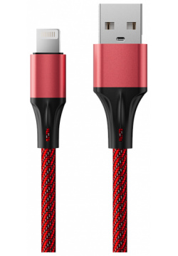 Кабель Accesstyle AL24 F100M USB Lighting 1м Red+Black 