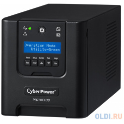 ИБП CyberPower PR750ELCD 750VA/675W USB/RS 232/EPO/SNMPslot/RJ11/45 (6 IEC) 