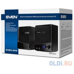 Колонки Sven 248 чёрный  USB 2 0 мощность 2x3 Вт(RMS) SV 016333