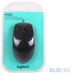 Мышь (910 005003) Logitech Mouse M100 Grey USB 910 005003
