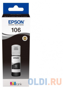 Картридж струйный Epson 106BK C13T00R140 черный (70мл) для L7160/7180 