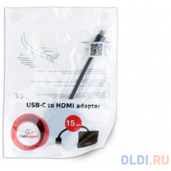 Переходник USB Cablexpert A CM HDMIF 01  Type C/HDMI 15см пакет