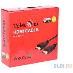 Кабель HDMI 20м TELECOM TCG200F 20M круглый черный