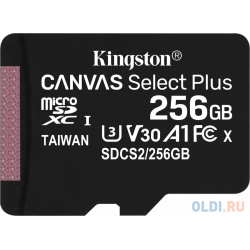 Флеш карта microSDHC 256Gb Class10 Kingston SDCS2/256GB CanvSelect Plus + adapter 