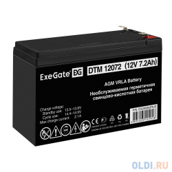 Exegate EX285952RUS Аккумуляторная батарея DTM 12072 (12V 7 2Ah  клеммы F1)