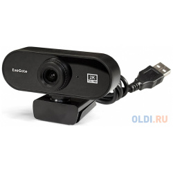 Exegate EX287380RUS Веб камера Stream C940 2K T Tripod (матрица 1/3" 5Мп  2560x1440 30fps 4 линзовый объектив ручной фокус USB микро