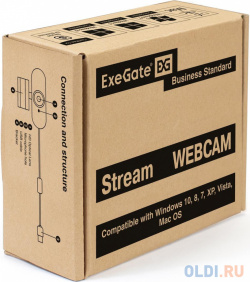 Exegate EX287380RUS Веб камера Stream C940 2K T Tripod (матрица 1/3" 5Мп  2560x1440 30fps 4 линзовый объектив ручной фокус USB микро