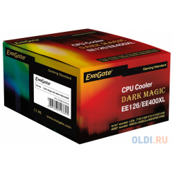 Exegate EX286157RUS Кулер Dark Magic EE126R PWM RGB (Al black coating  LGA775/1150/1151/1155/1156/1200/AM2/AM2+/AM3/AM3+/AM4/FM1/FM2/754/939/9
