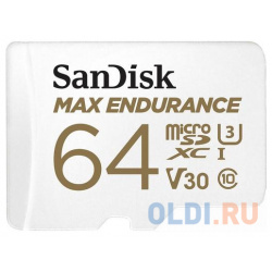 Флеш карта microSD 64GB SanDisk microSDXC Class 10 UHS I U3 V30 Max Endurance Video Monitoring SDSQQVR 064G GN6IA 