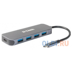 Концентратор USB Type C D Link DUB 2340/A1A 4 х 3 0 серый 