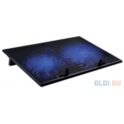 CBR CLP 17202  Подставка для ноутбука до 17" 390x270x25 мм с охлаждением 2xUSB вентиляторы 2х150 20 CFM LED подсветка материал металл/п