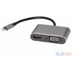 Адаптер USB Type Cm  >VGA HDMI 4k*30Hz USB3 0 PD Audio iOpen (Aopen/Qust) AOpen ACU4511