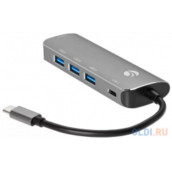 Адаптер концентратор Type C  > 4 port USB3 0 HUB+PD Alum Shell VCOM Telecom CU4383