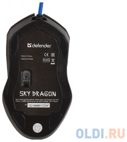 Мышь Defender Sky Dragon GM 090L Black USB проводная  оптическая 3200 dpi 5 кнопок + колесо 52090