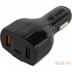 Автомобильное зарядное устройство ORIENT QC 12V3B 3 5А 2 х USB C черный А