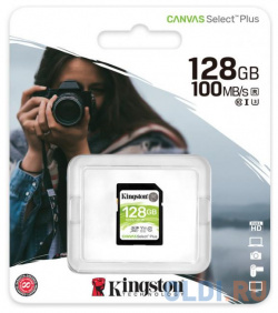 Карта памяти SDXC Kingston Canvas Select Plus  128 Гб UHS I Class U3 V30 SDS2/128GB