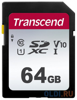 Карта памяти SDXC 64GB Transcend UHS I U3 SD card (TS64GSDC300S) TS64GSDC300S 