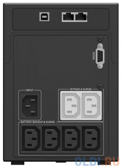 ИБП Ippon Smart Power Pro II 1200 1200VA/720W LCD RS232 RJ 45 USB (4+2 IEC) 1005583 