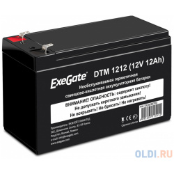 Exegate EX282967RUS Аккумуляторная батарея DTM 1212 (12V 12Ah 1251W)  клеммы F2