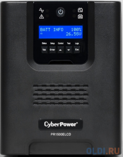 ИБП CyberPower PR1500ELCD 1500VA/1350W USB/RS 232/EPO/SNMPslot/RJ11/45 (8 IEC)