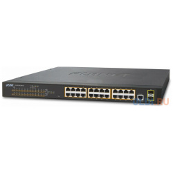 IPv4  24 Port Managed 802 3at POE+ Gigabit Ethernet Switch + 2 100/1000X SFP (300W) Planet GS 4210 24P2S